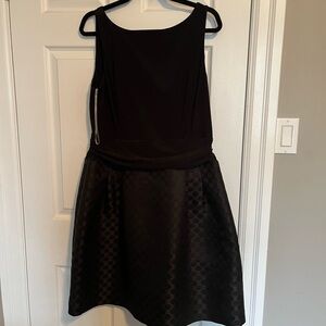 Chaps Black Sleeveless Fit-and-Flare Midi Dress